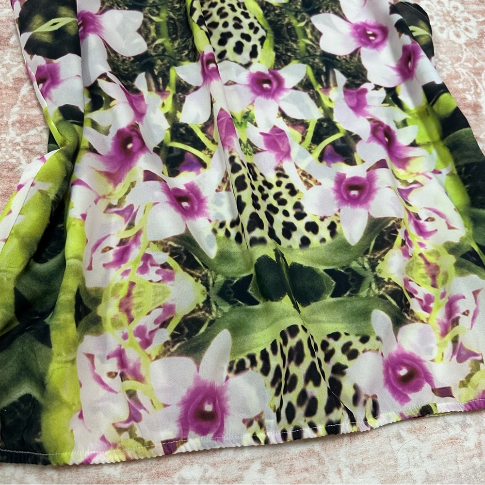 Joe Fresh Flowy Vibrant Orchid Printed Blouse - Picture 2 of 7